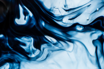 abstract texture. white background with black colors. paint ink stains in water