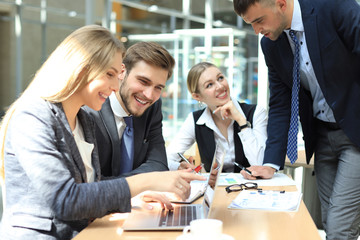 business colleagues discussing new opportunities. people and technology.