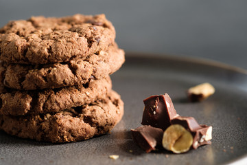 a stack of oatmeal cookies
