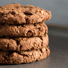 a stack of oatmeal cookies