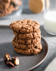 a stack of oatmeal cookies