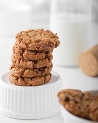a stack of oatmeal cookies