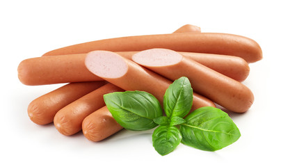 fresh boiled sausages