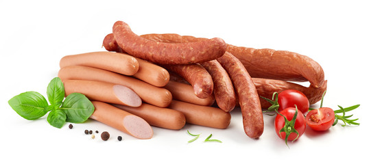 heap of various sausages