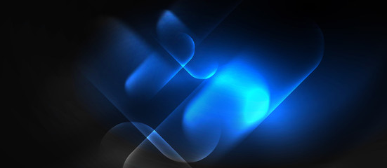 Neon glowing techno lines, hi-tech futuristic abstract background template