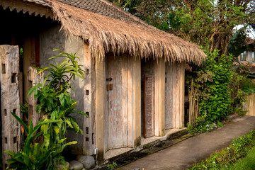 Traditional Indonesian building with thatched roof