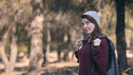  Photograph of a woman walking through the countryside, Granada, Spain.