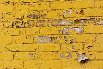 Background yellow old brick wall