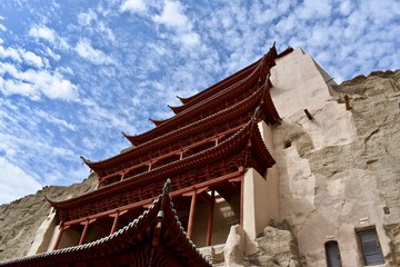 Big Buddha Temple as a part of Mogao Caves (known also as Thousand Buddha Grottoes or Caves of the Thousand Buddhas) in Dunhuang, Gansu province in China