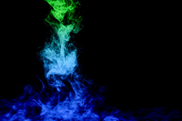 Full color Abstract fog or smoke move on black color background