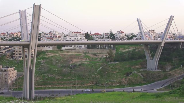 The Wadi Abdoun Bridge at dusk, Amman, Jordan 