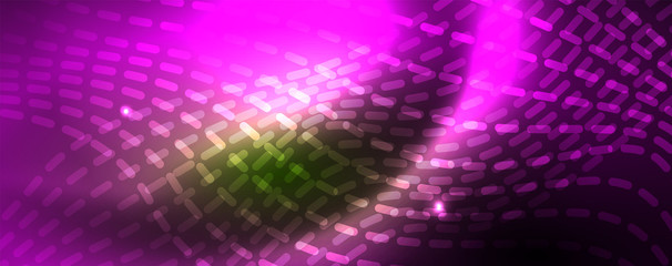 Obraz premium Shiny neon vector wave line abstract background, motion concept