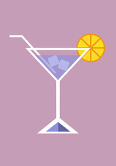 Cold Cocktail on Isolated Background