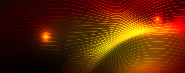 Shiny neon lines techno magic futuristic background, magic energy space light concept, abstract background wallpaper design