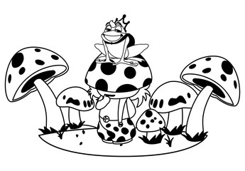 toad prince and fungu elf in garden