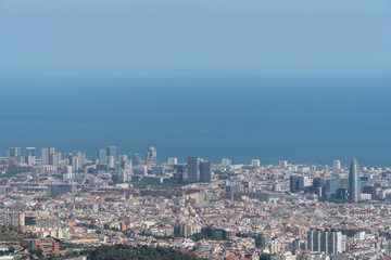 Fototapeta na wymiar View of Barcelona from Tibidabo park