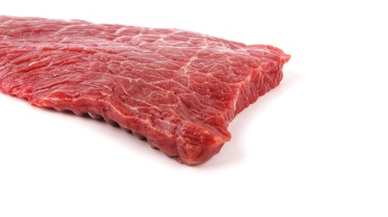 Raw fresh beef meat isolated on white background