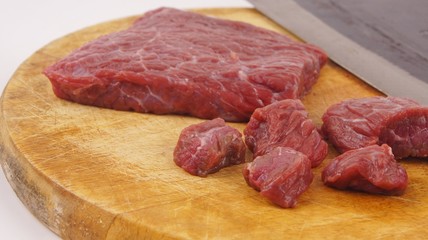 Fresh raw beef meat on cutting board