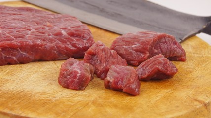 Fresh raw beef meat on cutting board