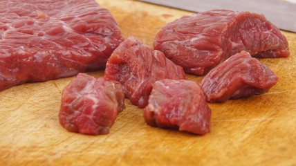 Fresh raw beef meat on cutting board