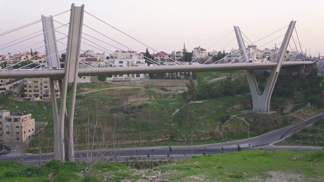 The Abdoun Bridge at dusk, Amman, Jordan