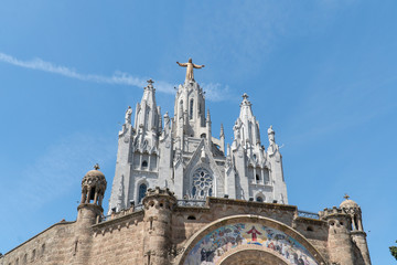 Church at Tibidabo amusement park in Barcelona