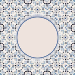 Seamless pattern for decoration. Print for paper wallpaper, tiles, textiles. Round frame.