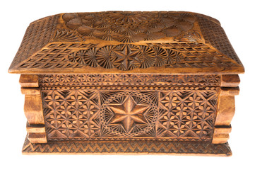 carved wooden box