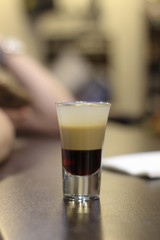 Alcoholic drinks at the bar