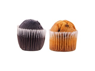 Muffin cupcake isolated on white background