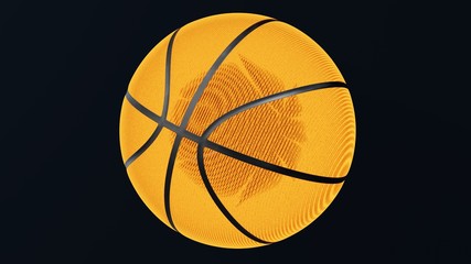Fototapeta premium Holographic glowing basketball. 3d rendering