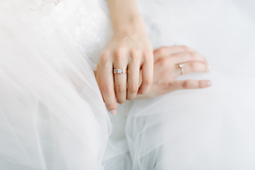 Man and woman hold hands close up