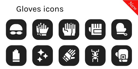 gloves icon set