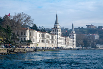 Fototapeta premium Kuleli Military High School, Istanbul, Turkey. The Kuleli Military High School building, originally the Kuleli Cavalry Barracks, was designed by Ottoman Armenian architect Garabet Balyan and its const