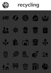 recycling icon set