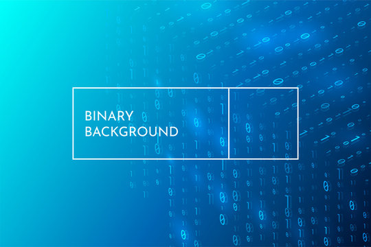 Abstract Vector Background. Binary Code In Isometric Style With Light Effects. Eps 10