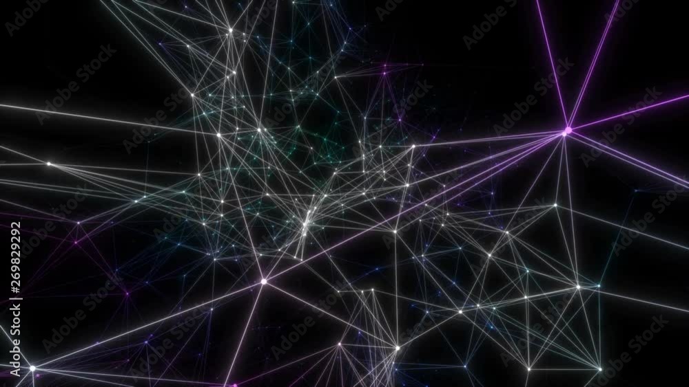 Poster glowing signals within the network.3d futuristic abstract background. motion graphic for abstract da