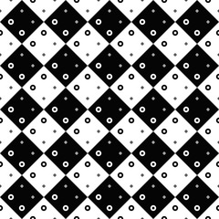 Abstract seamless black and white circle pattern background - monochrome vector graphic design