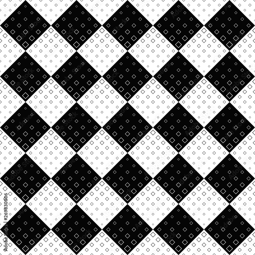 Poster geometrical square pattern background - abstract black and white vector design