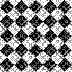 Seamless geometrical square pattern background - monochrome vector design