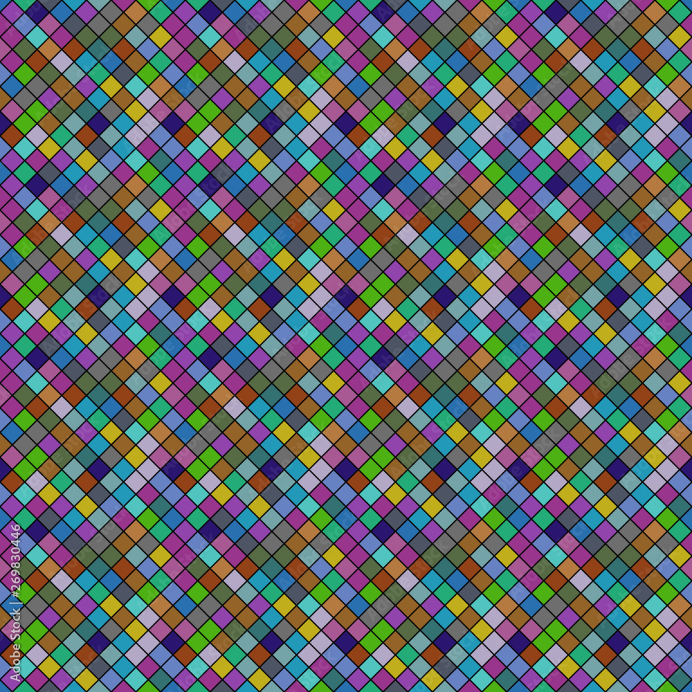 Poster geometrical diagonal square pattern background design - multicolored abstract vector illustration fr