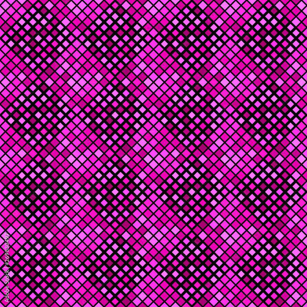 Poster deep abstract seamless square pattern background - pink vector graphic design from squares