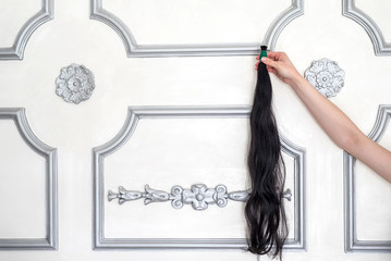 Sample of black hair extension