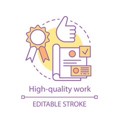 High-quality work concept icon