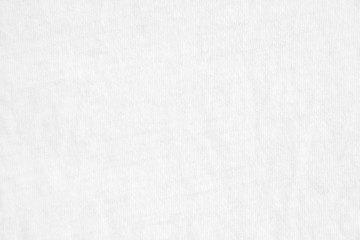 White blank crumpled cotton textile texture background.