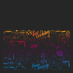 Obraz premium Vector set of pirates children's drawings icons in doodle style. Painted, colorful, gradient pictures on a piece of paper on blackboard.