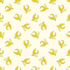 Patchwork Yellow Bananas Seamless Pattern