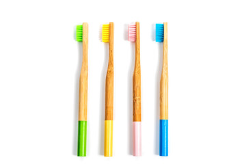 bamboo toothbrush isolated on the white background