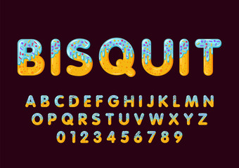 Donut cartoon biscuit bold font style