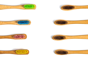 bamboo toothbrush isolated on the white background